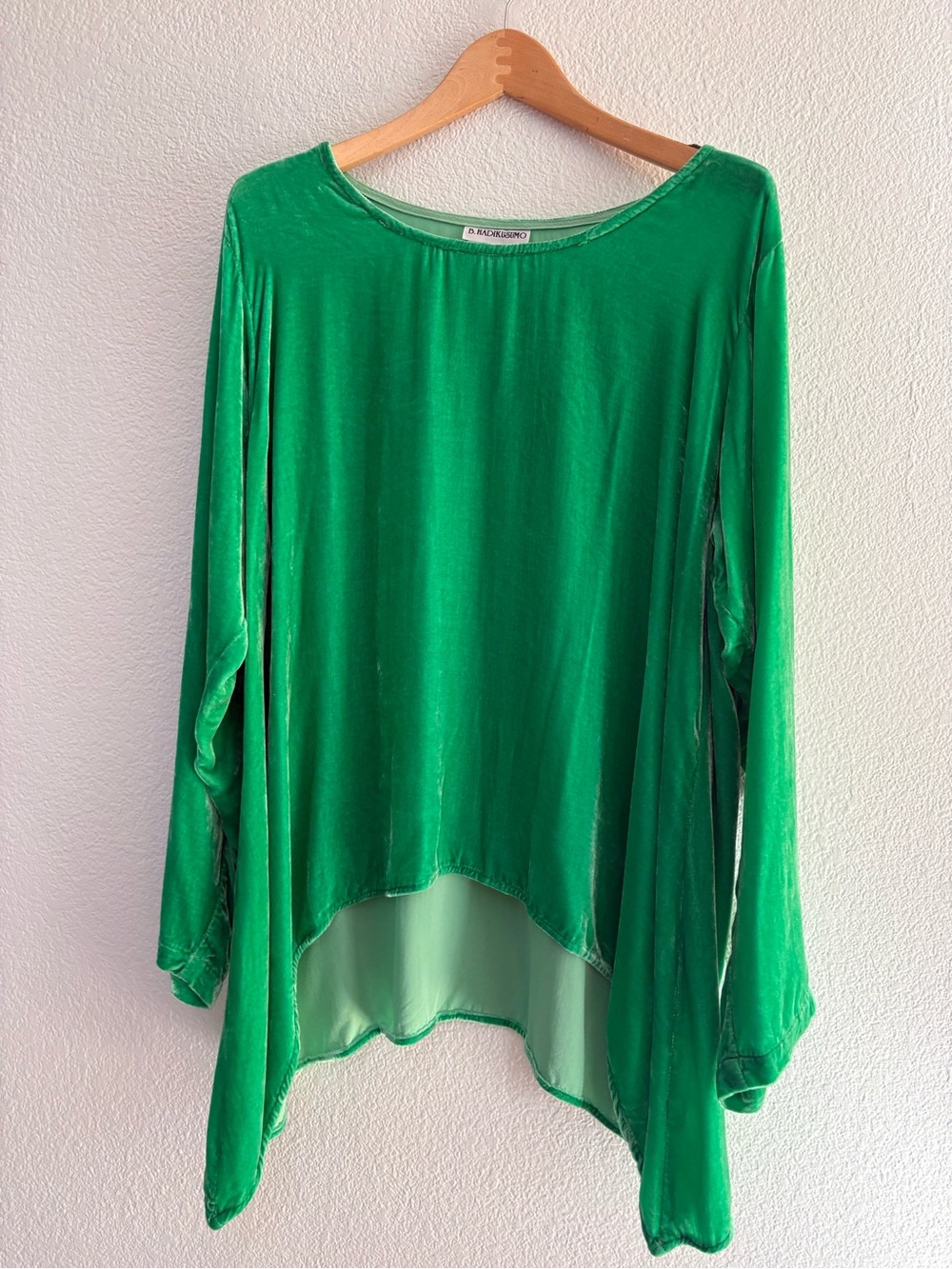 Silky Emerald Green Velvet Tunic by